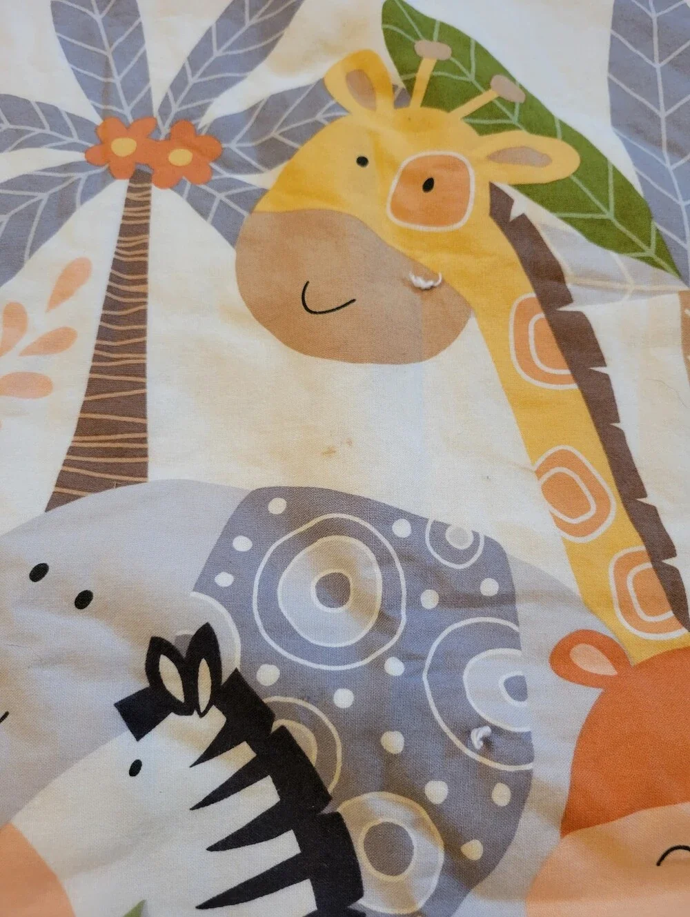 Safari Jungle Animals Orange Green Brown Cotton Baby Blanket Kids Quilt 52